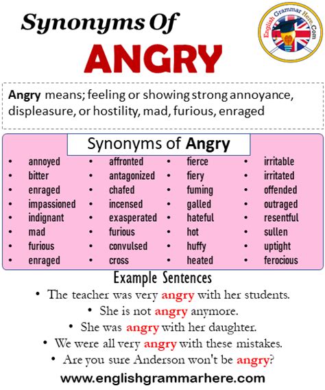 angry synonym